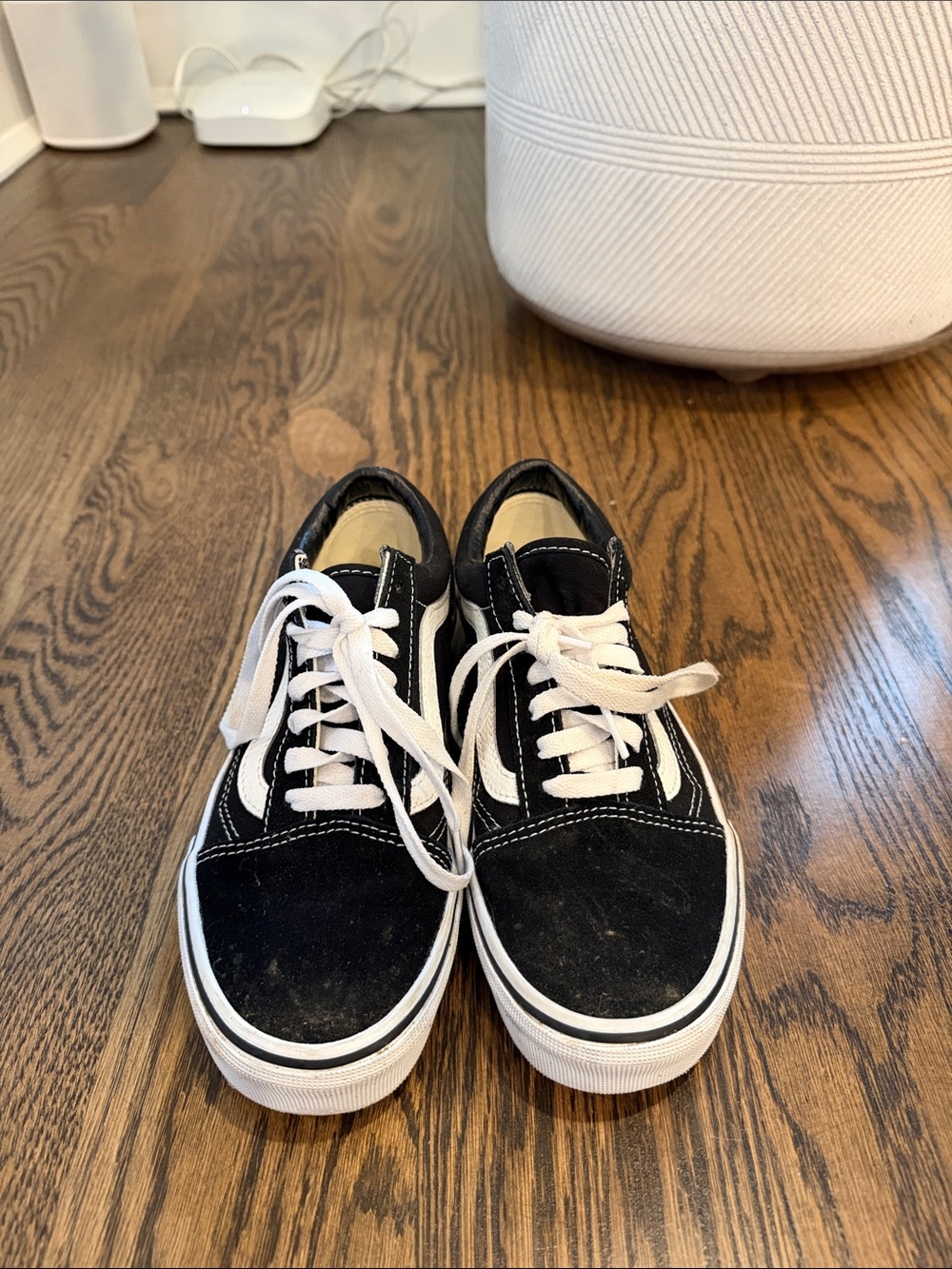 Vans Kids Black and White Low-Top Sneakers